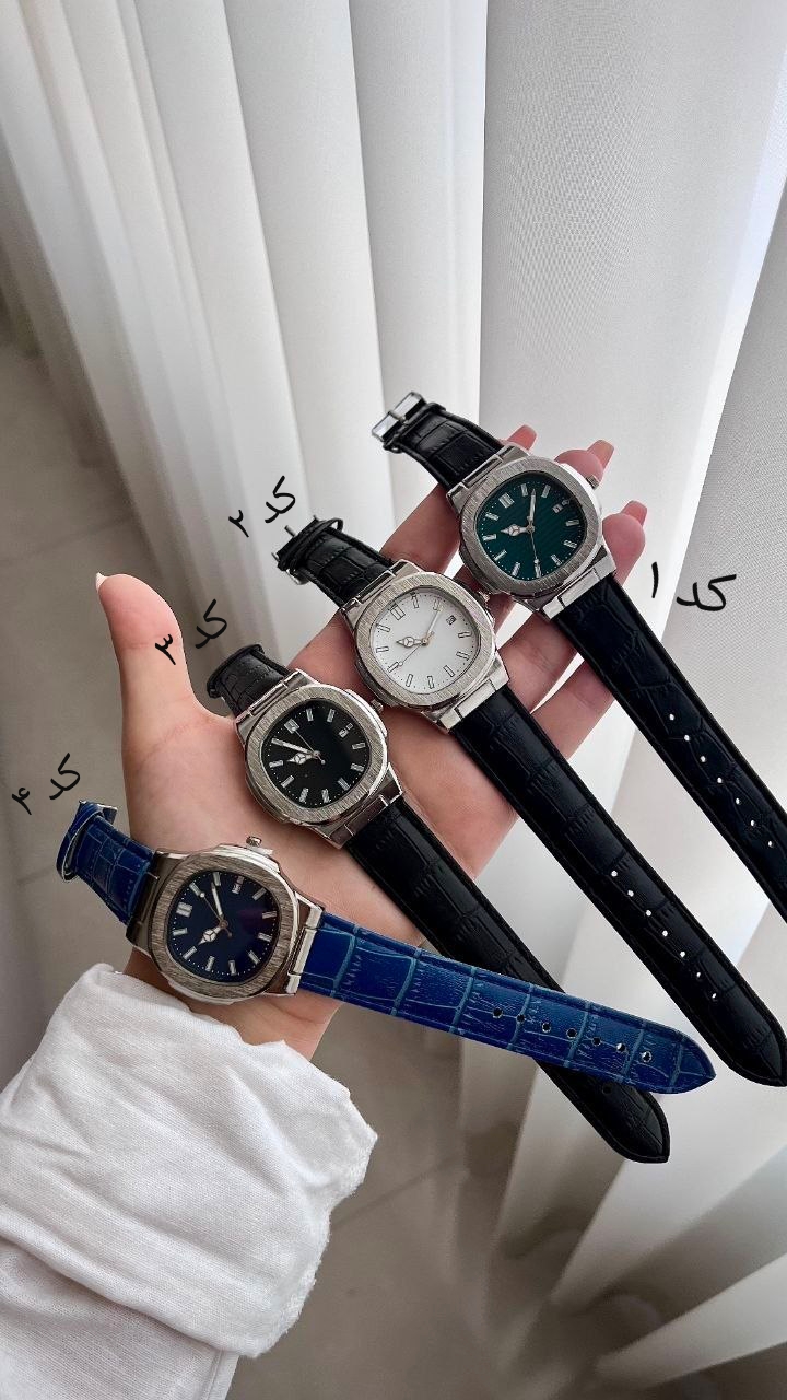 ♤ساعت مردانه دارای روزشمار طرح پتک قفل کمربندی موتورکوارتز بندچرمی